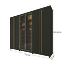 Ver imagem 4 de Guarda-Roupa Casal Valenza 6 Portas 4 Gavetas 100% MDF com LED e Vidro Grafite - Pnr Móveis