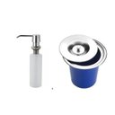 Ver imagem 1 de Lixeira Pia Cozinha Embutir 5 Litros Inox + Dosador Metal