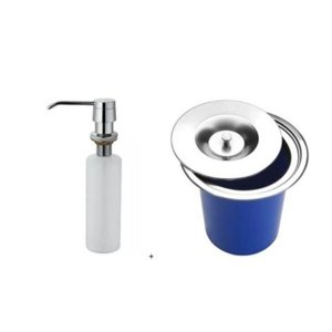 Lixeira Pia Cozinha Embutir 5 Litros Inox + Dosador Metal
