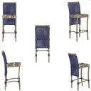 Ver imagem 5 de Mesa Bistrô e 4 Banquetas Roma Fendi Corda Estofado 6 Trama Azul