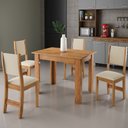Ver imagem 1 de Mesa de Jantar 4 Lugares Ariana Mel/Nude - Viero Móveis