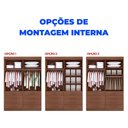 Ver mais imagens de Guarda-Roupa Solteiro MDF 4 Portas 8 Gavetas Marselha Plus Marrom/Castanho