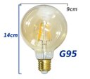 Ver imagem 5 de Luminária Arandela Moderna Trace Abajur Parede Soquete E27 + Lâmpada Filamento LED G95 St1344