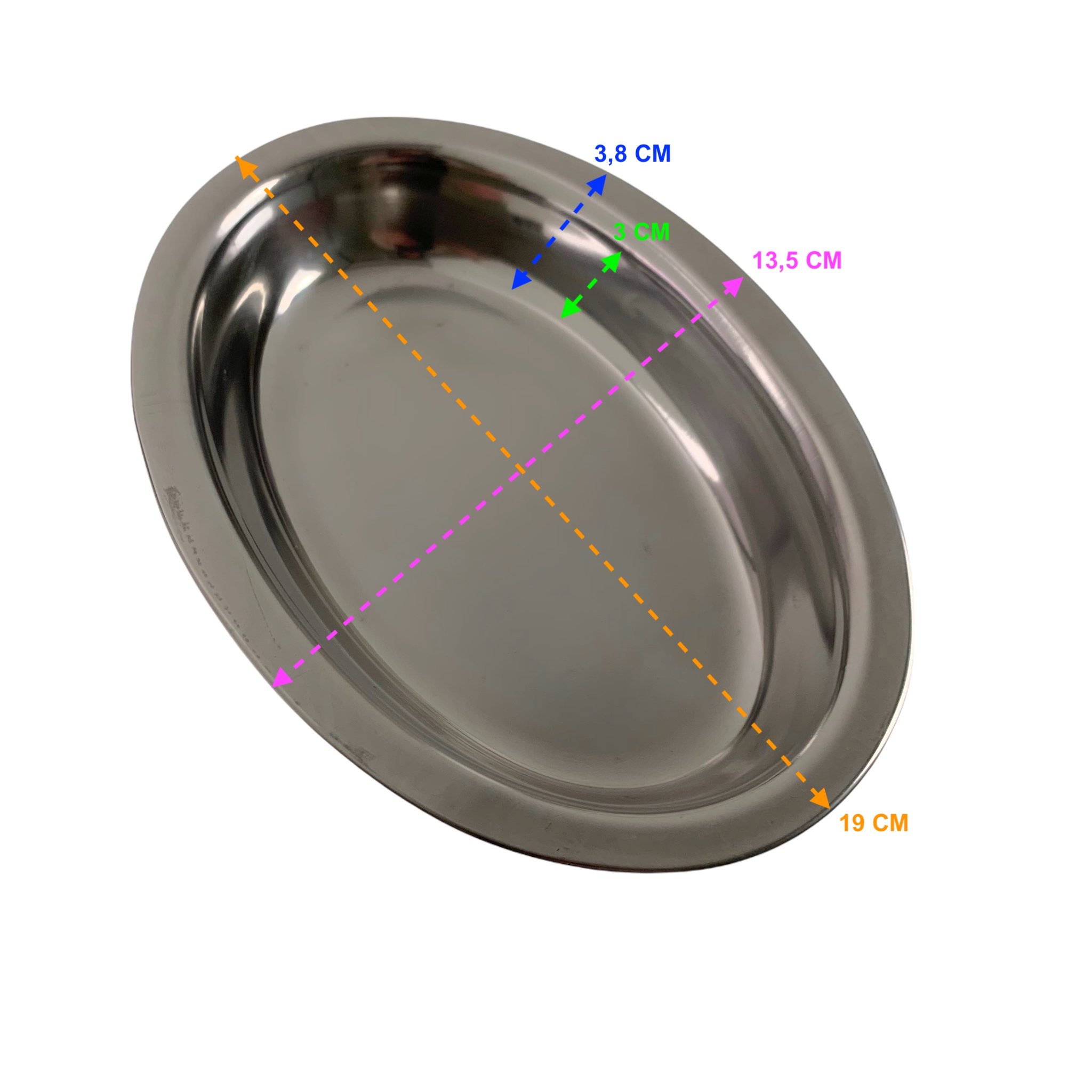 Kit 6 Travessa Oval Funda Aço Inox Bandeja 19cm Baixela para Servir Restaurante - 3