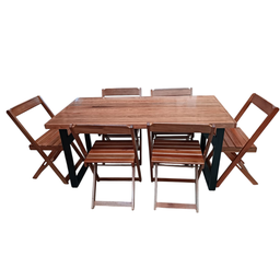 Conjunto de Mesa Jantar Gourmet 160x80 com 6 Cadeiras - Dg Móveis:imbuia/marron - 11