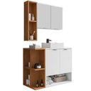 Ver imagem 1 de Gabinete Espelheira e Cuba Branca 70 Cm Ibiza Branco Naturalle Bechara