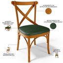Ver imagem 3 de Kit 06 Cadeiras para Sala de Jantar e Estar Living Estofada Ávila L02 Couríssimo Verde Musgo -