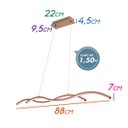 Ver imagem 2 de Lustre Pendente Twine COBRE Led Integrado 15w Quality Moderno Curvas Ondas St1348