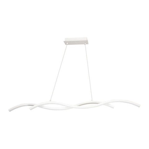 Lustre Pendente Twine BRANCO Led Integrado 15w Quality Moderno Curvas Ondas St1348