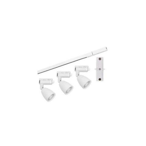 Kit trilho LED Taschibra direcionável 3 lâmpadas 6W 3000k amarela base branca