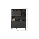 Ver imagem 2 de Kit Cozinha Compacta Alice 130cm C/6 Portas 1 Gaveta - Ajl Móveis Cinza