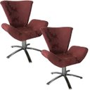 Ver imagem 1 de Kit Duas Poltronas Giratória Elegance Jacquard:vinho