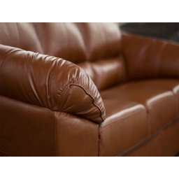 Conjunto de Sofá de Couro Floyde 3 e 2 Lugares - Conhaque com Brilho - 8 Conjunto de Sofá de Couro Floyde 3 e 2 Lugares - Conhaque com Brilho - 8