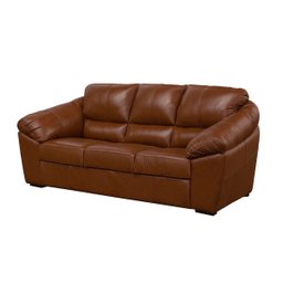 Conjunto de Sofá de Couro Floyde 3 e 2 Lugares - Conhaque com Brilho - 6 Conjunto de Sofá de Couro Floyde 3 e 2 Lugares - Conhaque com Brilho - 6