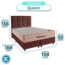 Ver imagem 2 de Conjunto Cama Box Marrom Queen + Colchão Molas Ensacadas Airtech Ortobom + Cabeceira