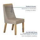 Ver mais imagens de Kit de 4 Cadeiras para Sala de Jantar Luna Bege/Cinamomo/Veludo