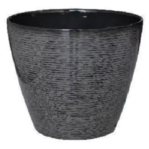 Vaso para Plantas de Polietileno Alto Brilho (liso/cinza-escuro)