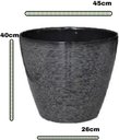 Ver imagem 2 de Vaso para Plantas de Polietileno Alto Brilho (liso/cinza-escuro)