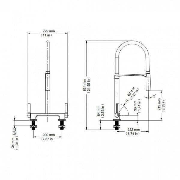 Misturador para cozinha bica alta Doc preto - 00738757 Docol - 3