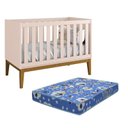 Ver imagem 1 de Berço Mini Cama Classic Rosa Fosco Pés Amadeirado com Colchão D18 - Reller Móveis
