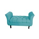 Ver imagem 3 de Kit Cabeceira Mirage + Calçadeira Grécia Solteiro 120cm Suede - Renascer Decor:Azul Turquesa