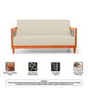 Ver imagem 5 de Kit 02 Poltronas e 01 Sofá Samoa Madeira Maciça com Cordas Náutica Linho Pérola - Abmaza