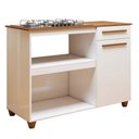 Ver imagem 2 de Balcão Cooktop Chicago 5 Bocas 1 Porta 1 Gaveta Kaiki:Branco