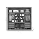 Ver imagem 2 de Guarda Roupas 2 Portas de Correr e 6 Gavetas Sevilha Peroba/off White/peroba - Europa