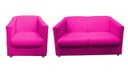 Ver imagem 1 de Kit Namoradeira + 1 Poltrona Decorativa Biane Couro Rosa Pink Pés Cromado Ms Decor