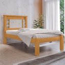 Ver imagem 5 de Cama de Solteiro Luna Naturalle Off White Estrutura MDF Marrom Framar