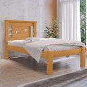 Ver imagem 1 de Cama de Solteiro Luna Naturalle Off White Estrutura MDF Marrom Framar