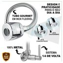 Ver imagem 6 de Torneira de Cozinha Gourmet Flexível de Parede Abs Cromada Fc-12