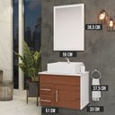 Ver imagem 2 de Conjunto Turquesa Mdf Gabinete de Banheiro com Pia e Espelheira