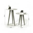 Ver imagem 3 de Mesa Lateral Redonda Conjunto 2 Un para Sala de Estar:off White
