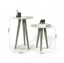 Ver imagem 3 de Mesa Lateral Redonda Conjunto 2 Un para Sala de Estar:off White