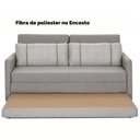 Ver imagem 5 de Sofá-Cama com Colchão de Casal, 2 Lugares, Linho Cinza