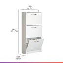 Ver imagem 4 de Sapateira com 3 Portas Basculante 127x64cm MDP Branco 1035 Prime