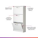 Ver imagem 3 de Sapateira com 3 Portas Basculante 127x64cm MDP Branco 1035 Prime