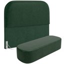 Ver imagem 1 de Cabeceira Cama Box Casal 140cm Lanna com Puff Recamier Doha W01 Couríssimo Verde - Lyam Decor