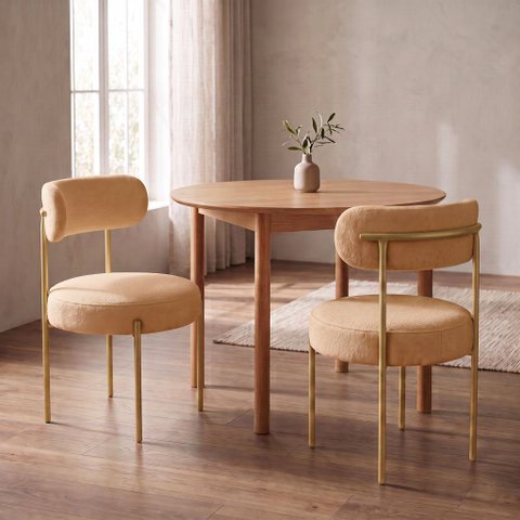 Cadeira Sala de Jantar Margara Kit 2 Base Aço Dourado Bouclê D03 - D'Rossi