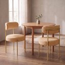 Ver imagem 1 de Cadeira Sala de Jantar Margara Kit 2 Base Aço Dourado Bouclê D03 - D'Rossi