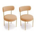 Ver imagem 4 de Cadeira Sala de Jantar Margara Kit 2 Base Aço Dourado Bouclê D03 - D'Rossi