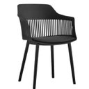 Ver imagem 2 de Kit 3 Cadeiras Marcela Montreal em Polipropileno Assento Estofado Preto