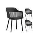 Ver imagem 1 de Kit 3 Cadeiras Marcela Montreal em Polipropileno Assento Estofado Preto