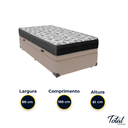 Ver imagem 3 de Cama Box Baú Solteiro Bege e Colchão Iso 100 D33 Ortobom