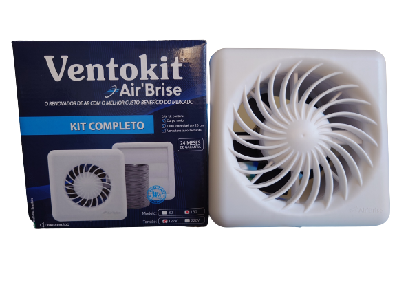 Exaustor Ventokit Air Brise 160 tubos 125mm, 220v, área de até 9mts, lançamento exclusivo !