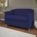 Ver imagem 5 de Namoradeira Tilla Sala de Estar Tecido Suede – Balaqui Decor Cor:azul Marinho