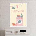 Ver imagem 2 de Quadro Decorativo De Lavanderia 45x34cm:Madeira preta