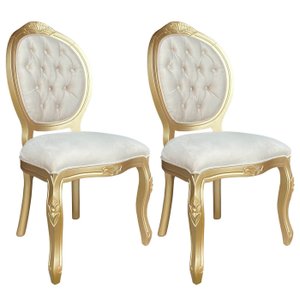 2 Cadeira Medalhao Madeira Maciça Design Ingles Luxo Poltrona Entalhada Renascentista Natural Ingles