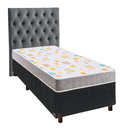 Ver imagem 1 de Conjunto Cama Box Cinza Solteiro + Colchão D20 D20 Inducol + Cabeceira